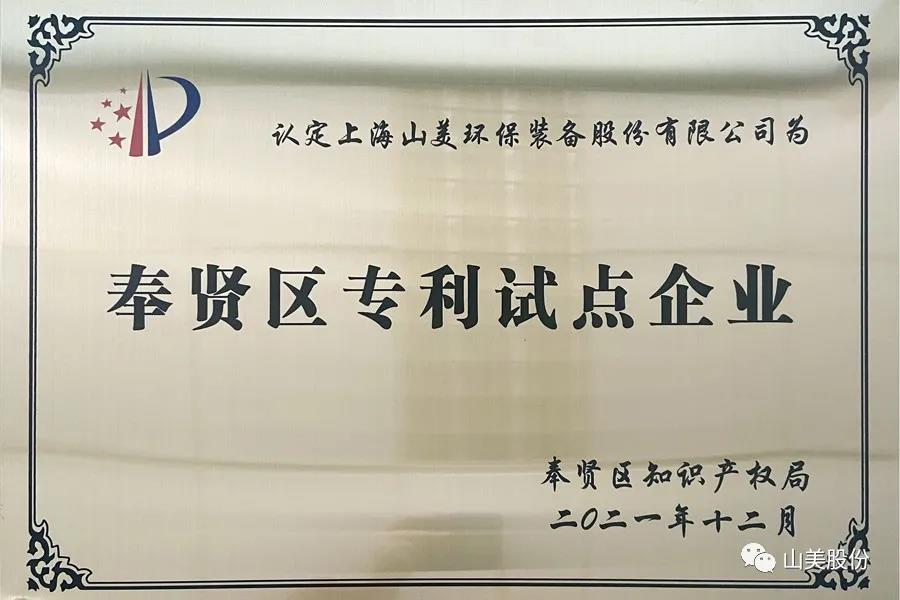 榮譽接踵而至，上海山美股份再獲表彰：獲評為上海市奉賢區(qū)試點企業(yè)